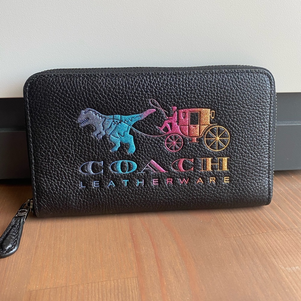 Rare Coach Rexy Carriage Medium Zip Around Wallet